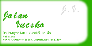 jolan vucsko business card